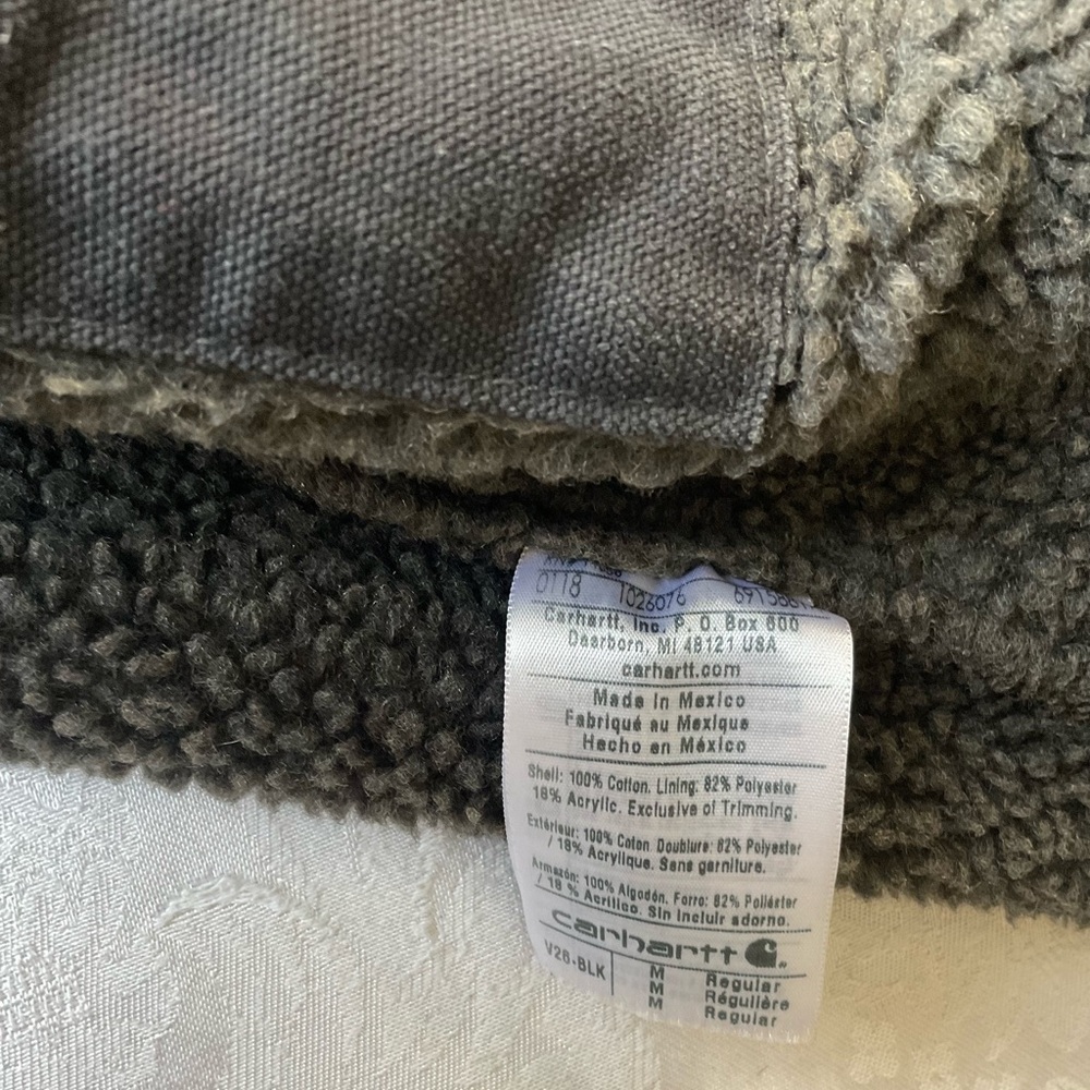 Carhartt Sherpa Fleece Lined Duck Canvas Vest V26 Men's Size Med New Without Tag - Picture 8 of 8